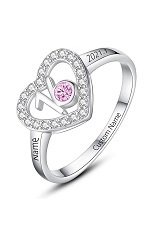 good-looking sweet sixteen silver birthstone baby ring